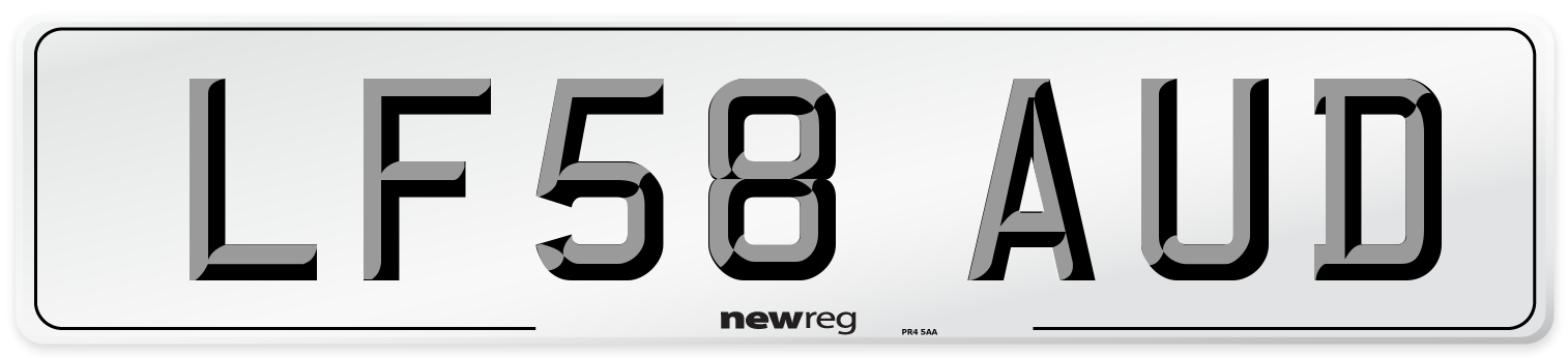 LF58 AUD Number Plate from New Reg